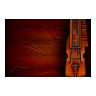 postcard - Next wallpaper in musical instruments series. This is about Viola De Teclas (Nyckelharpa) - unusual old wooden instrument. Once, I was walking on the streets of Toledo, Spain, and saw young woman playing viola de teclas. That was really great, I bought her CD and later found her website at anaalcaide.com. This wallpaper is not a photo! Made entirely in Photoshop (except wood texture).