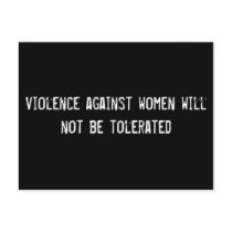 violence against women will not be tolerated postcards