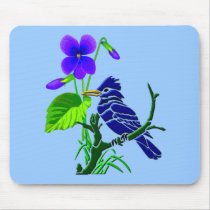 Violet and Blue Jay mousepads
