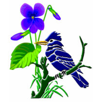 Violet and Blue Jay t-shirts by orsobear Violet and Blue Jay t-shirts