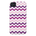 Violet and Pink Zig Zag Chevrons Pattern iPhone 4 Case-Mate Cases