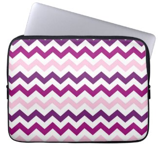 Violet and Pink Zig Zag Chevrons Pattern Laptop Sleeves