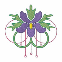 Violet Art Nouveau embroidered shirts