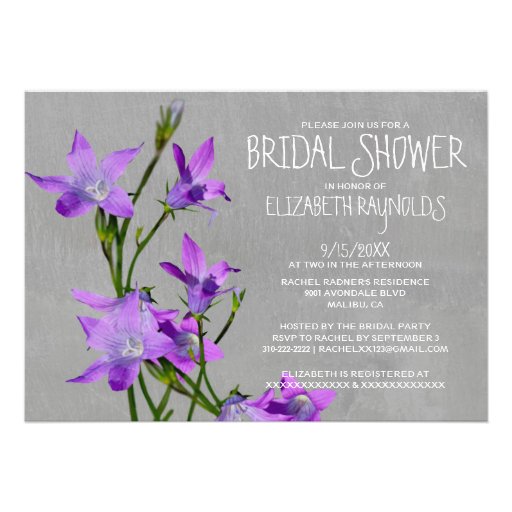 Violet Bridal Shower Invitations