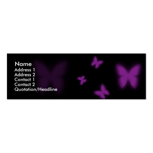 Violet Butterfly Business Card Templates (front side)