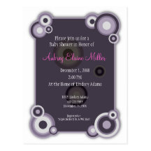 Violet Circle Baby Shower Invitation Postcard