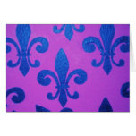 Violet Crooked Fleur De Lis Greeting Card