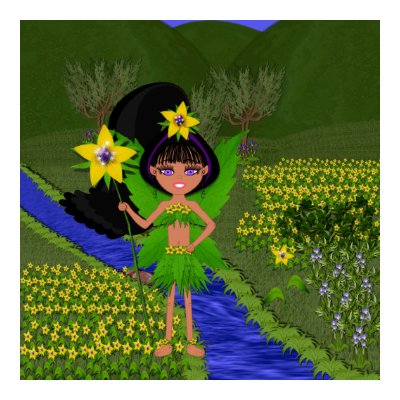 Violet Faery in Field of Flowers BIG Poster by KirstenEdwards