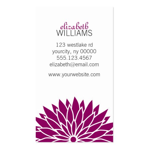 Violet Flower Business Cards (front side)