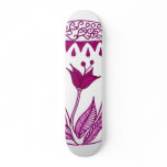 violet flower globe custom skateboard