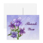 Violet flowers art print thank you postcard