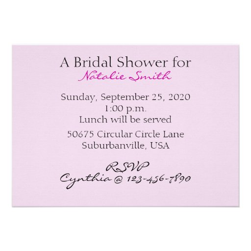 Violet Flowers Bridal Shower Custom Invite