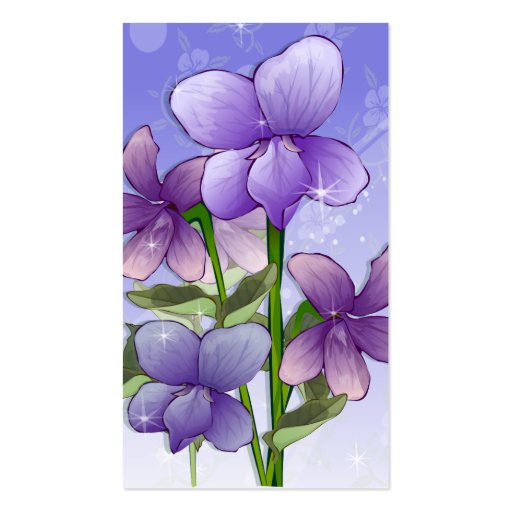 Violet Flowers floral business cards (back side)