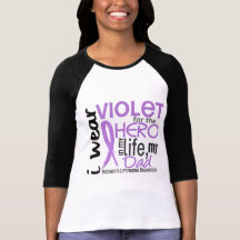 Violet For My Hero 2 Dad Hodgkin's Lymphoma T-shirts