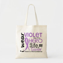 Violet For My Hero 2 Sister Hodgkin's Lymphoma Tote Bag