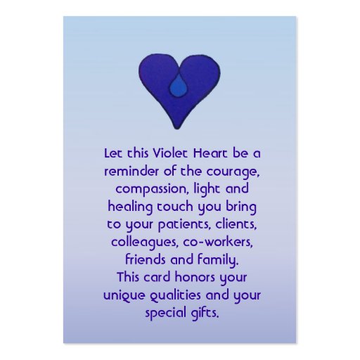 Violet Heart - Caregivers Card Business Card Template (front side)
