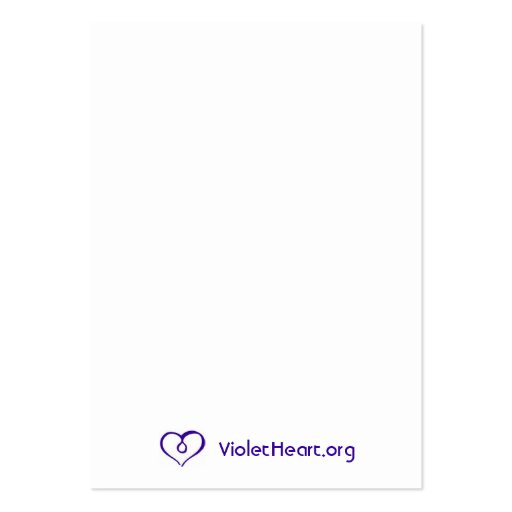 Violet Heart - Caregivers Card Business Card Template (back side)