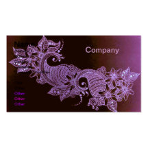 violet henna mehndi floral Business Card