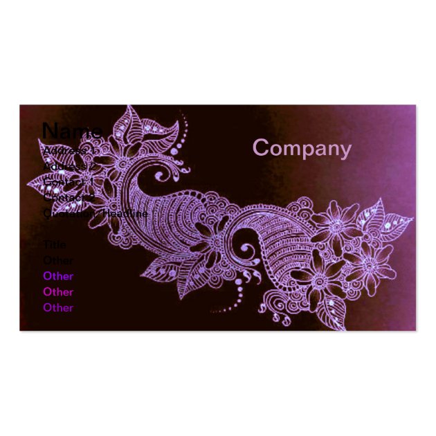 Violet Henna Mehndi Floral Business Card