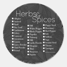 Violet Herbs & Spices Label Round Sticker