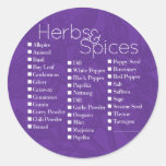 Violet Herbs & Spices Label Round Stickers