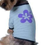 violet hibiscus aloha flower doggie t-shirt