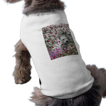 Violet in Flowers – White Westie Dog Dog Tee