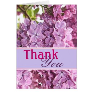 Violet lilac personalized thank you card