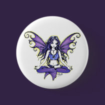 "Violet Lotus" Yoga Chic Pinback Button buttons