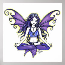 "Violet Lotus" Yoga Faery Poster