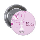 Violet Love Birds Bride Button