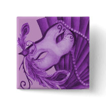 Violet Masquerade Pinback Buttons