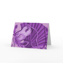 Violet Masquerade Greeting Cards