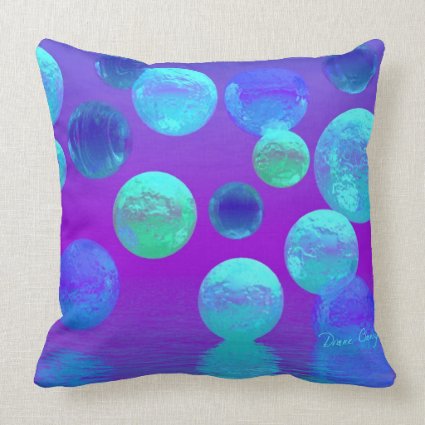 Violet Mist - Cyan and Purple Abstract Light Pillow