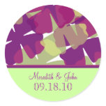 Violet Modern Floral Save the Date Sticker-Seal
