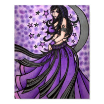 Violet Moon Goddess Belly Dancer Art posters