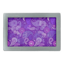 Violet paisley rectangular belt buckles