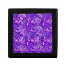 Violet paisley trinket boxes