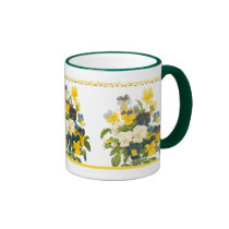 Violet Pansy Botanical Floral Art Coffee Mug mugs