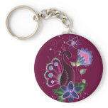 Violet Peacock Key Chain