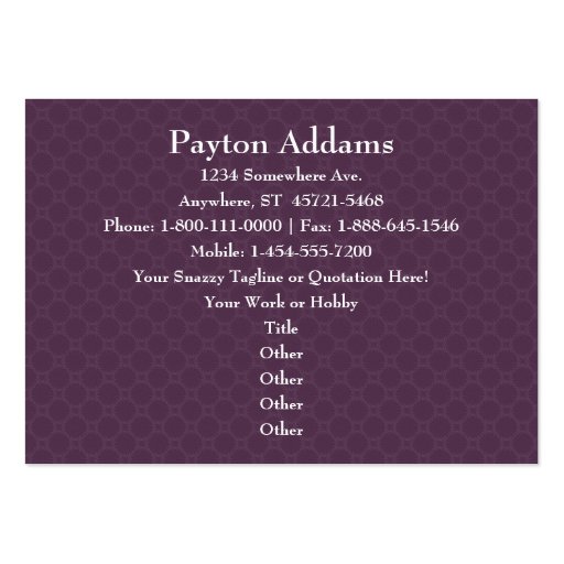 Violet Petals Mandala - Business Card (front side)