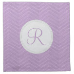 Violet Purple Monogram Thin Chevron Pattern Cloth Napkins