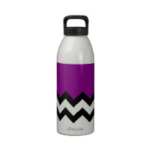 Violet Purple Pattern On Large Zigzag Chevron Drinking Bottle