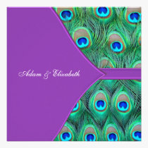 Violet Purple Peacock Wedding Invitations invitations