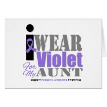 Violet Ribbon Aunt - Hodgkin's Lymphoma Greeting Card