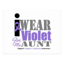 Violet Ribbon Aunt - Hodgkin's Lymphoma Postcard