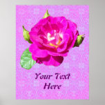 Violet Rose Damask poster