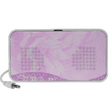 Violet swirls and floral design laptop speaker