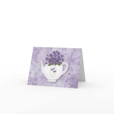 Violet Teapot Note Card