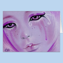 Violet Tears Sad Girl Card cards